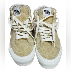 Vans Sk8-Hi Tapered Sneakers High Top Beige Sherpa 7.5